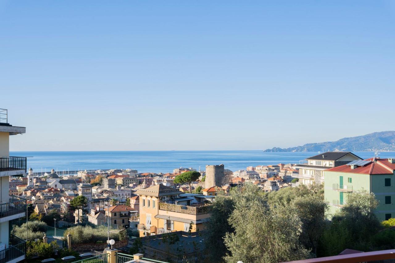 Apartament 093 - Casa Panorama, Vista Mare E Vista Portofino, 500 Metri Centro Di Chiavari, Posto Auto Gratis Incluso Zewnętrze zdjęcie