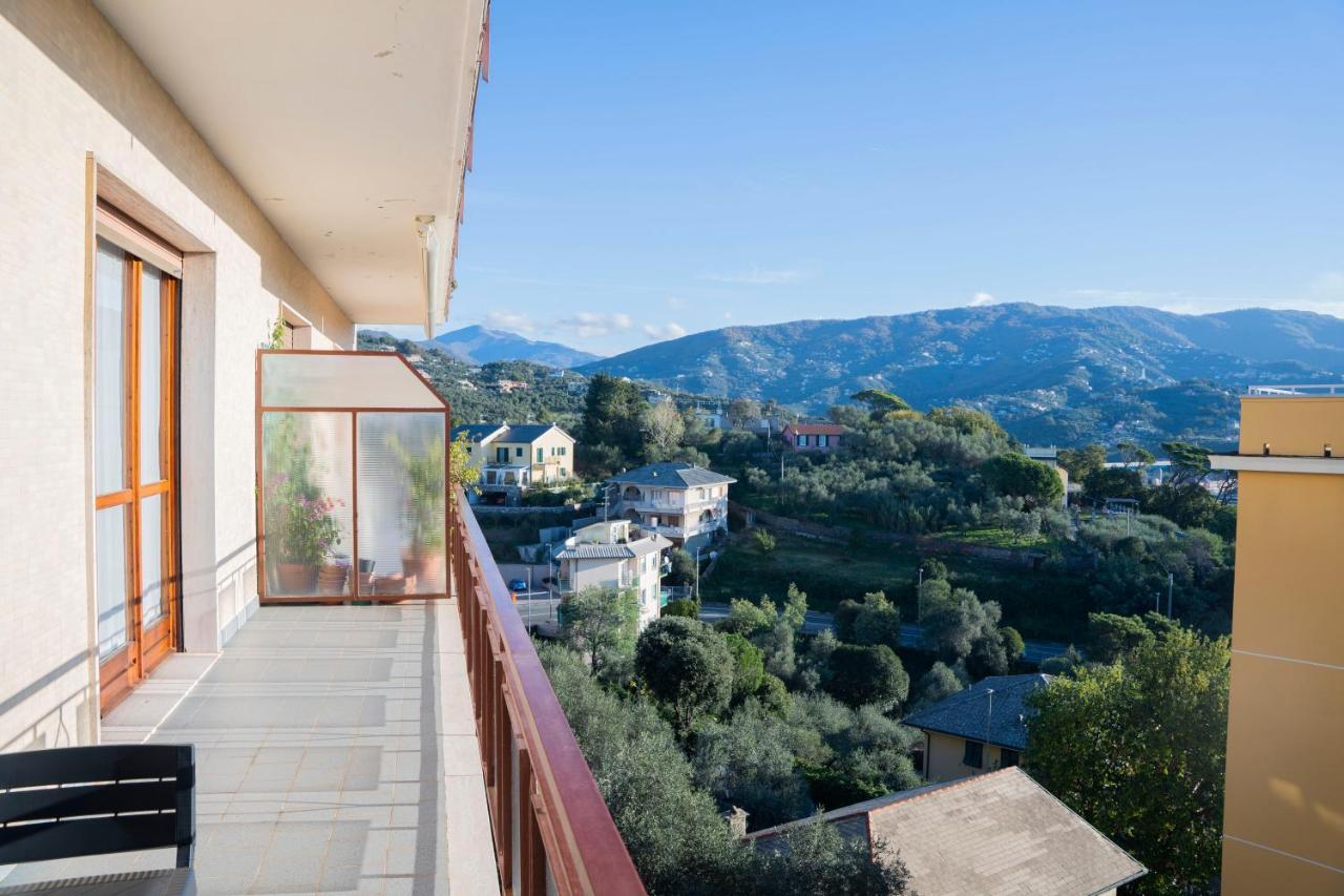 Apartament 093 - Casa Panorama, Vista Mare E Vista Portofino, 500 Metri Centro Di Chiavari, Posto Auto Gratis Incluso Zewnętrze zdjęcie
